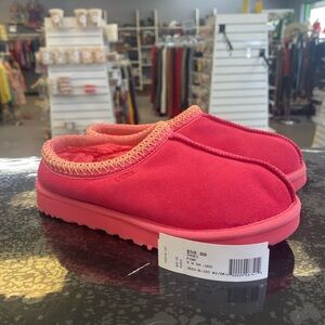 UGG Hot Pink Suede Mule Slippers